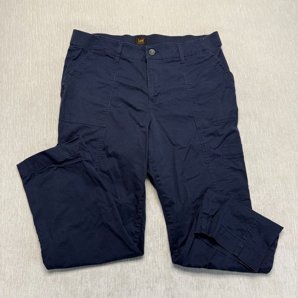 Lee Utility Cargo Pants Ultra Lux Comfort With Flex-To-Go Women 18WM Blue Cotton